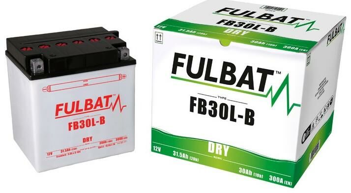 Obrázek produktu baterie 12V, YB30L-B, 31,5Ah, 300A, konvenční 168x132x176 FULBAT (vč. balení elektrolytu)