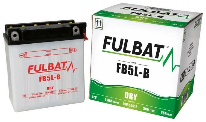 Obrázek produktu baterie 12V, YB5L-B, 5Ah, 65A, konvenční 120x60x130 FULBAT(vč. balení elektrolytu)