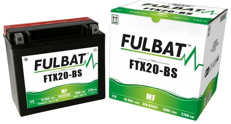 Obrázek produktu baterie 12V, YTX20-BS, 18Ah, 270A, bezúdržbová MF AGM 175x87x155 FULBAT (vč. balení elektrolytu) 550611