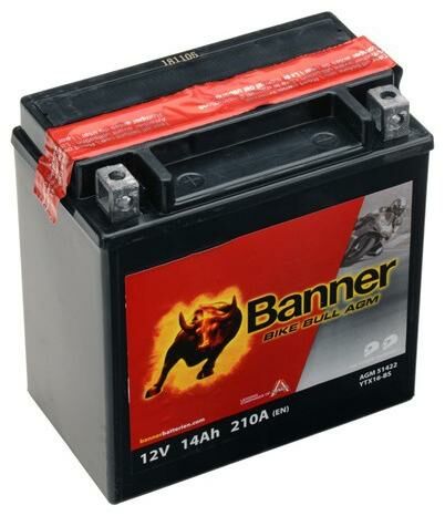 Obrázek produktu baterie 12V, YTX16-BS, 14Ah, 210A, BANNER Bike Bull AGM 150x87x161