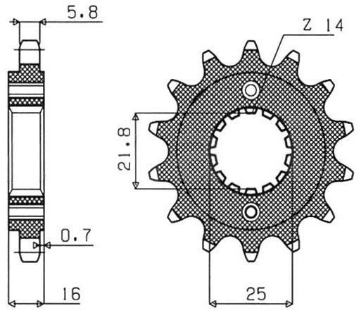 Obrázek produktu řetězové kolečko pro sekundární řetězy typu 520, SUNSTAR (15 zubů)