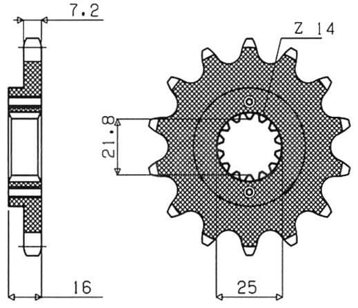 Obrázek produktu řetězové kolečko pro sekundární řetězy typu 525, SUNSTAR (15 zubů)