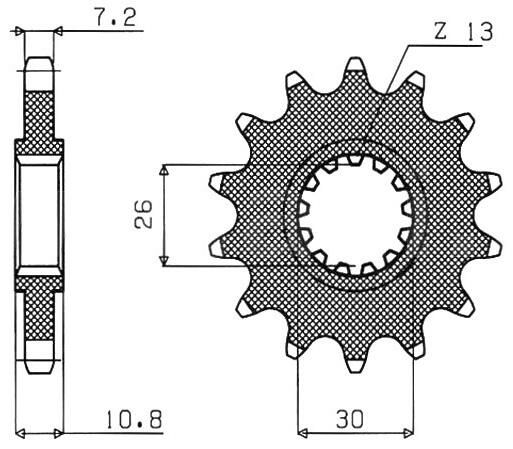 Obrázek produktu řetězové kolečko pro sekundární řetězy typu 525, SUNSTAR (16 zubů) 42116