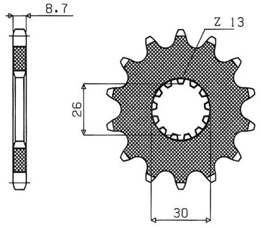 Obrázek produktu řetězové kolečko pro sekundární řetězy typu 530, SUNSTAR (18 zubů)