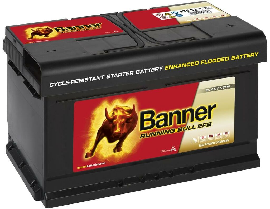 Obrázek produktu 75Ah baterie, 730A, pravá BANNER Running Bull EFB 315x175x175 EFB57512