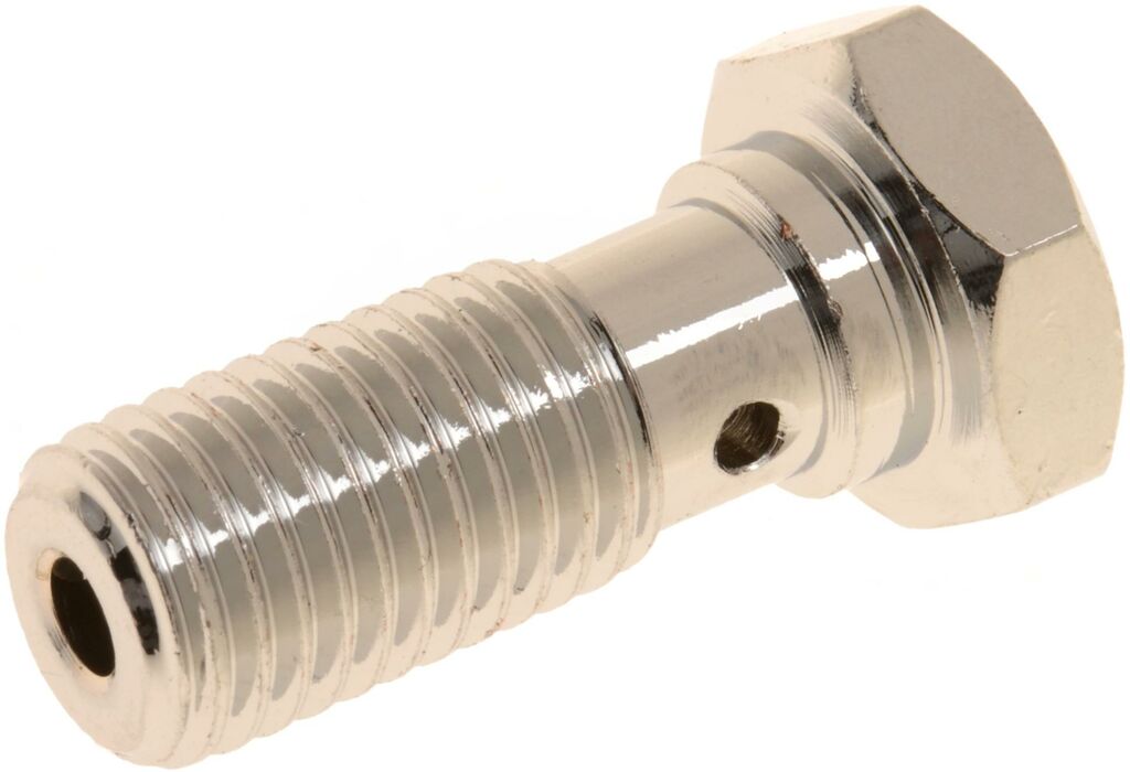 Obrázek produktu průtokový šroub jednoduchý M10 x 1,25 mm (pochromovaná ocel)  BANJO BOLT 10X1,25 SINGLE HOLE