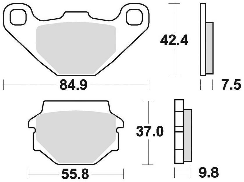 Obrázek produktu brzdové destičky, BRAKING (semi-metalická směs SM1) 2 ks v balení 669SM1