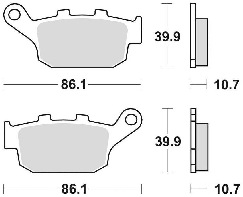 Obrázek produktu brzdové destičky, BRAKING (semi-metalická směs SM1) 2 ks v balení 711SM1