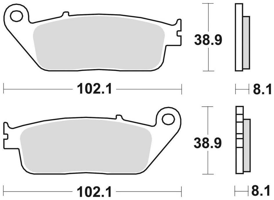 brzdové destičky, BRAKING (sinterová směs CM55) 2 ks v balení TRIUMPH Tiger 800 ABS 2011-2014
