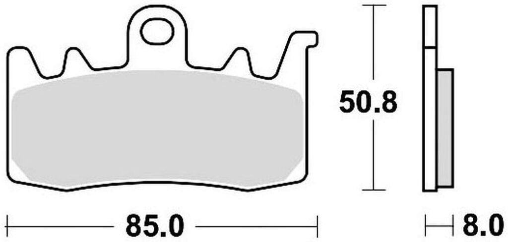 brzdové destičky, BRAKING (sinterová směs CM55) 2 ks v balení DUCATI Hypermotard 821 ABS 2013-2015