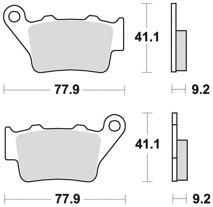 brzdové destičky, BRAKING (sinterová směs CM46) 2 ks v balení HUSQVARNA TC 510 - od 2004 2004-2004