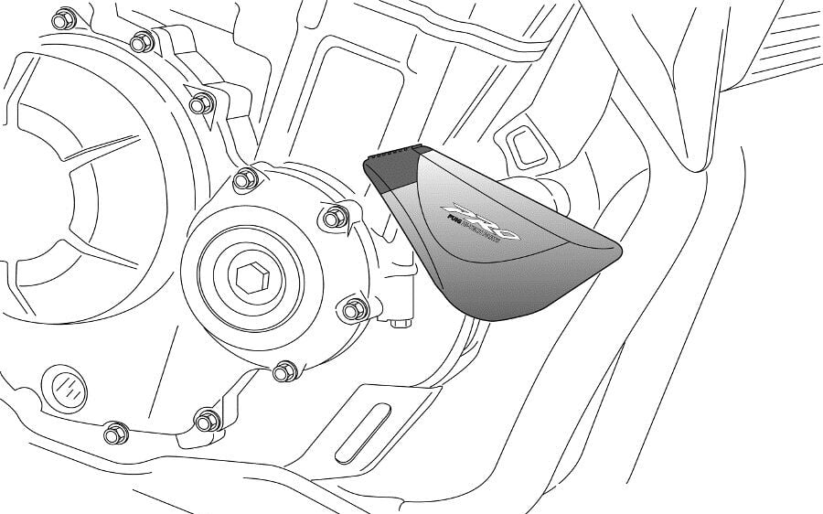 Obrázek produktu Pádové protektory rámu PUIG PRO 3158N černý s šedou gumou