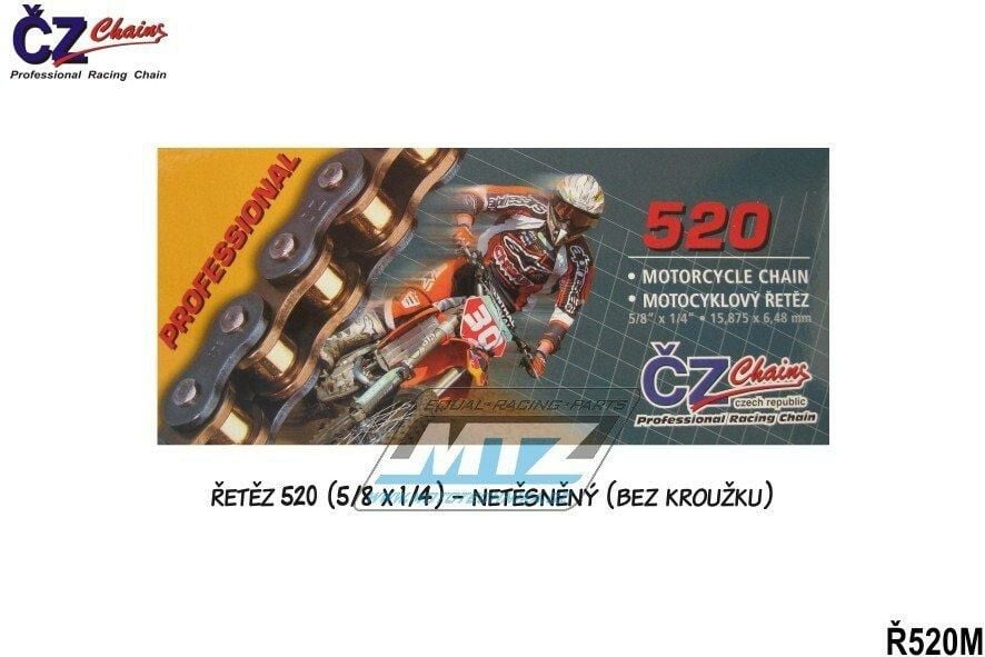 Obrázek produktu Řetěz ČZ 520 M (120čl) - netěsněný/ bezkroužkový