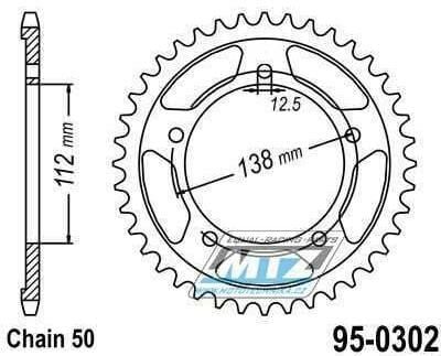 Obrázek produktu Rozeta ocelová (převodník) 0302-43zubů MTZ - Honda CB1100 / 13 + CB1100A / 14-15 + CB1100SA / 14-15 + CB1100EX / 15-17 + CB1300F / 03-09 + CB1300S / 06-13 + CBF1000 / 11-15 + CBF1000F / 06-16 + CB900F