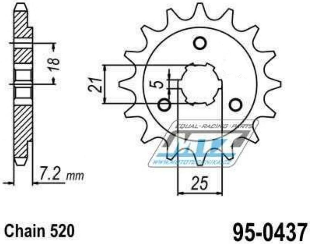 Obrázek produktu Kolečko řetězové (pastorek) 0437-14zubů MTZ - Suzuki SP600F + DR600S + DR650RSE 95-0437-14