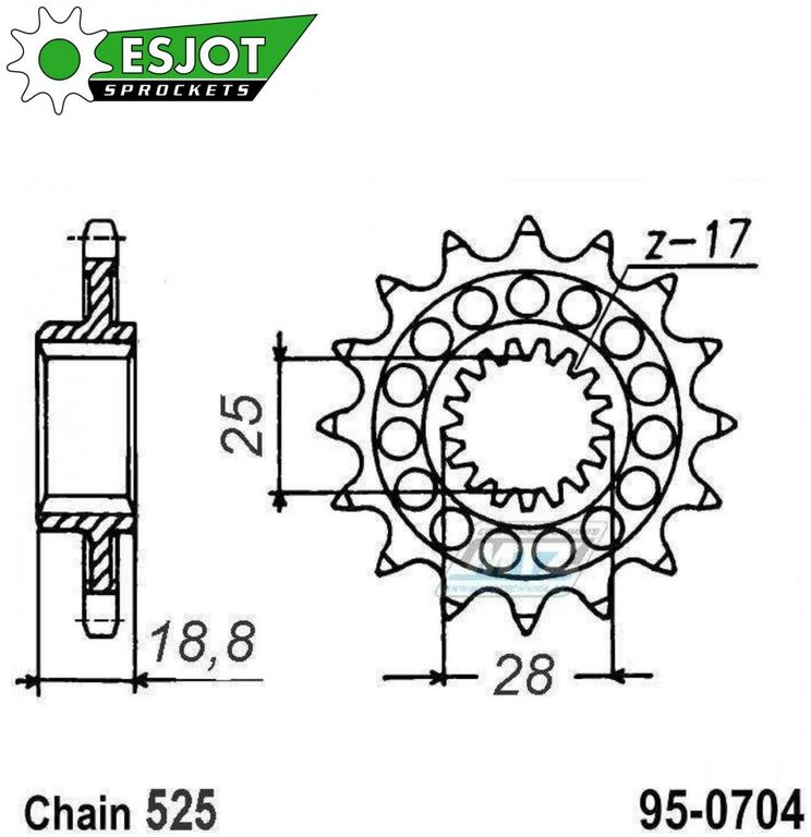 Obrázek produktu Kolečko řetězové (pastorek) 0704-16zubů ESJOT 50-29020-16 - Aprilia 1000 + 1100 + BMW F650GS+ F700GS + F800GS + F850GS + F900R + Husqvarna 900 95-0704-16-ES