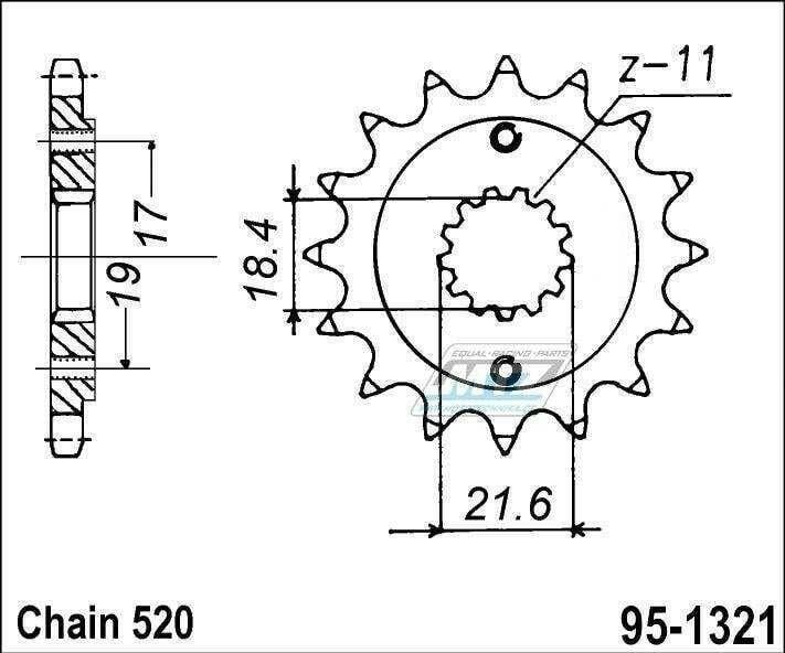 Obrázek produktu Kolečko řetězové (pastorek) 1321-13zubů MTZ - Honda CRF250L+CRF250 Rally+CRF300L+CRF300 Rally+CRF250M+CRF250F + CBF250+CBX250 + NX250 Dominator+XR250 + CBF250+CBX250+CB300F+CB300R +CBR250R+CBR300R + C 95-1321-13
