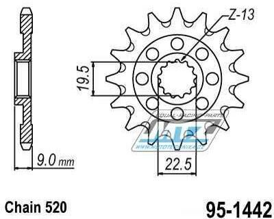 Obrázek produktu Kolečko řetězové (pastorek) 1442-12zubů MTZ - Suzuki RMZ250 / 13-23 95-1442-12