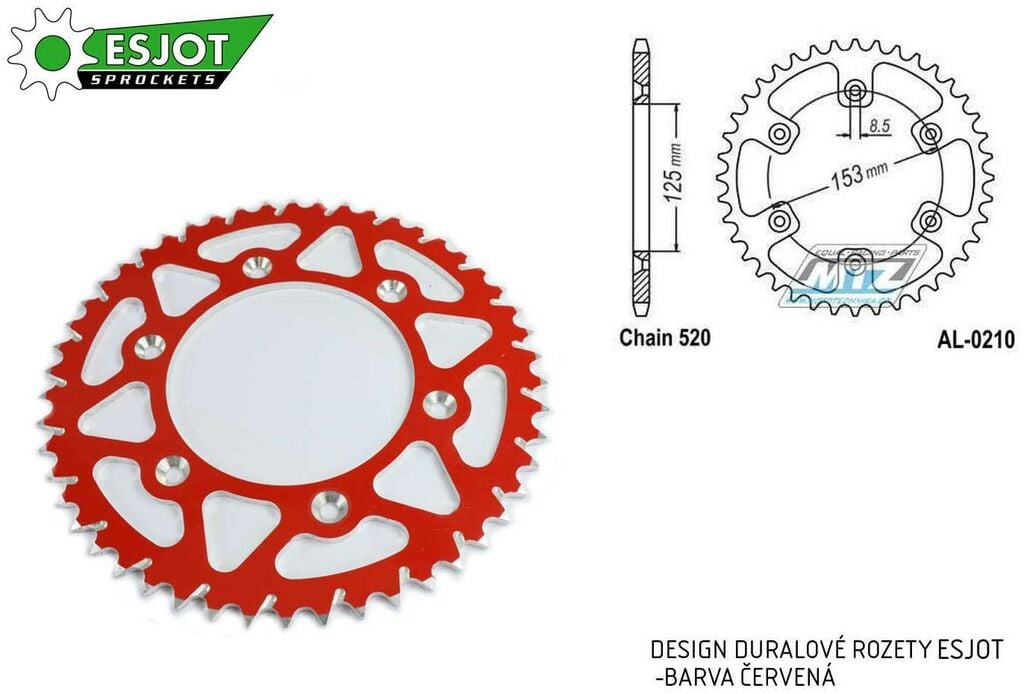 Obrázek produktu Rozeta řetězová (převodník) Dural 0210-48zubů ESJOT 51-32045-48SR - barva červená - Honda CR125+CR250+CR500 + CRF250R+CRF250X+CRF450R+CRF450X+CRF450RX+CRF450L + CRM250+CRF150F + CRF230F / 03-21 + XR25 AL-0210-48-SR