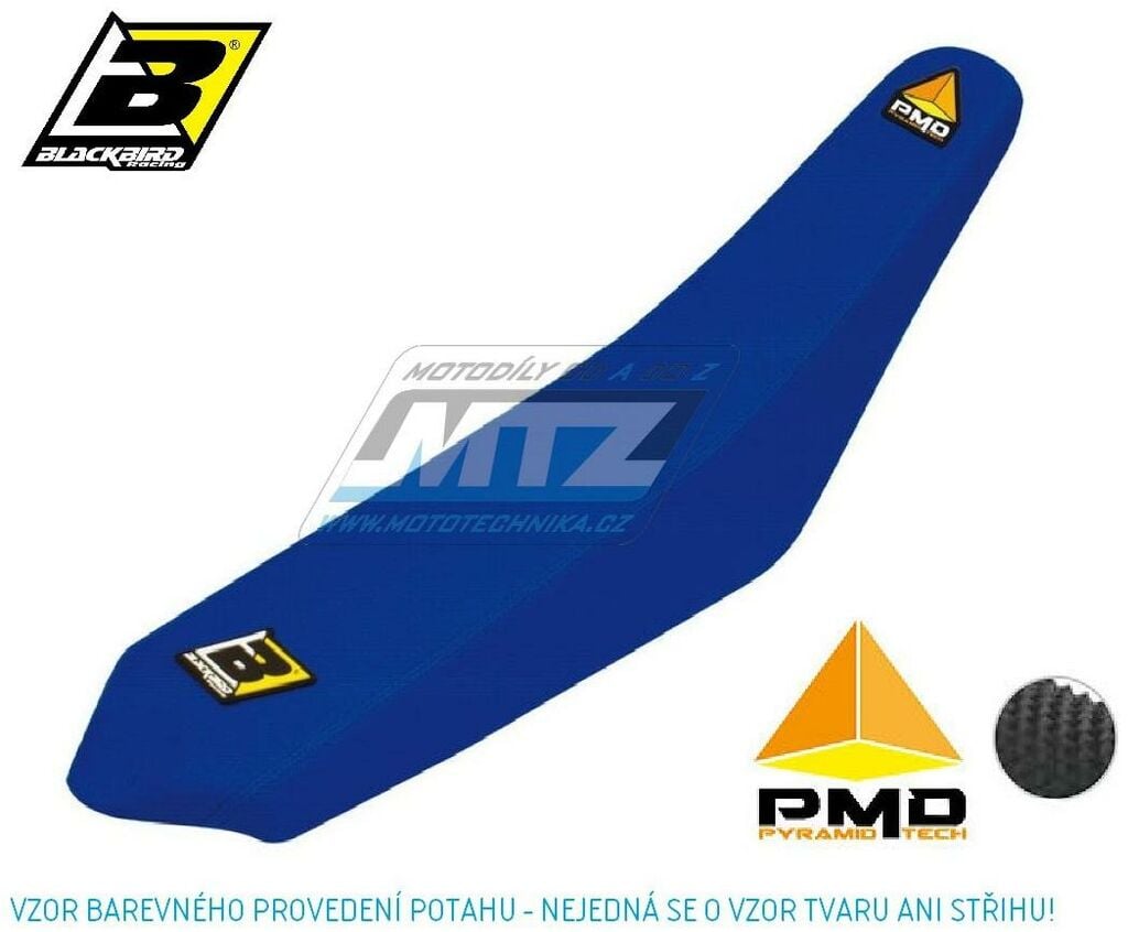 Obrázek produktu Potah sedla Yamaha YZ125+YZ250 / 02-21 + WR125+WR250 / 16-21 - barva modrá - typ potahu PMD BB1230G/01