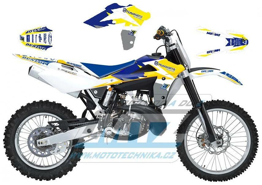 Obrázek produktu Polepy na motocykl (sada polepů Dream) Husqvarna CR125+CR250+WR125 / 06-08 + WR250 / 06-13 + WR300 / 09-13 - typ polepů Dream3 Graphic - žlutá barevná varianta