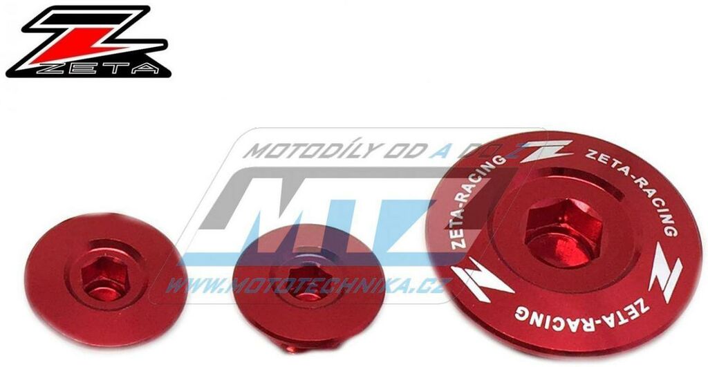 Obrázek produktu Zátky bočních vík motoru - ZETA ZE89-1110 - Honda CRF250R / 04-09 + CRF250X / 04-17 - červené ZE891110