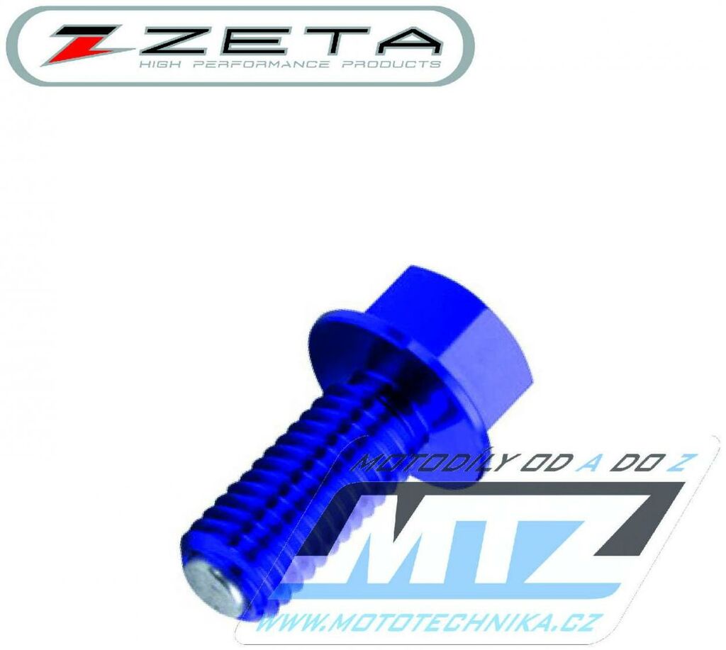 Obrázek produktu Magnetický výpustný šroub M10x22mm (závit 1,5) - ZETA ZE58-1342 - Kawasaki - modrý