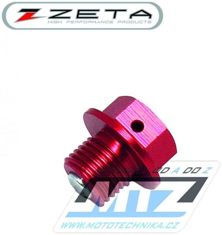 Obrázek produktu Magnetický výpustný šroub M12x10mm (závit 1,25) - ZETA ZE58-1413 - Suzuki - červený