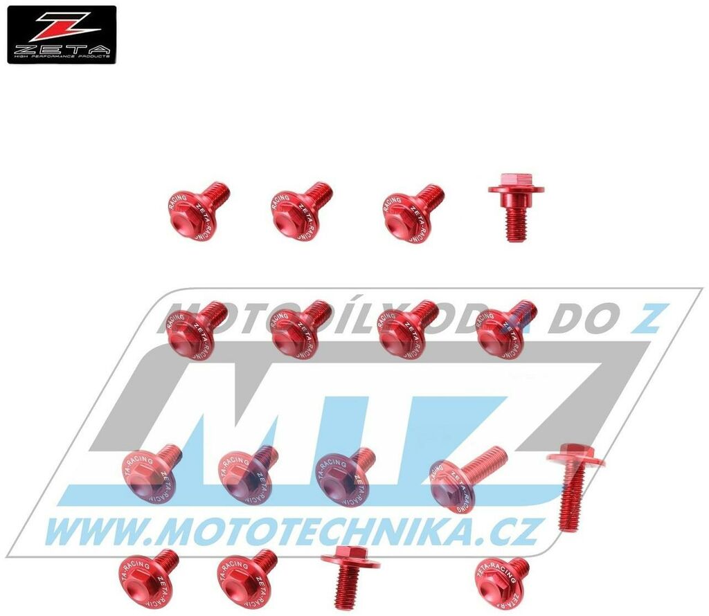 Obrázek produktu Sada šroubů na plasty - ZETA ZE88-5242 - Kawasaki KXF250 / 05-16 + KXF450 / 12-15 - červené