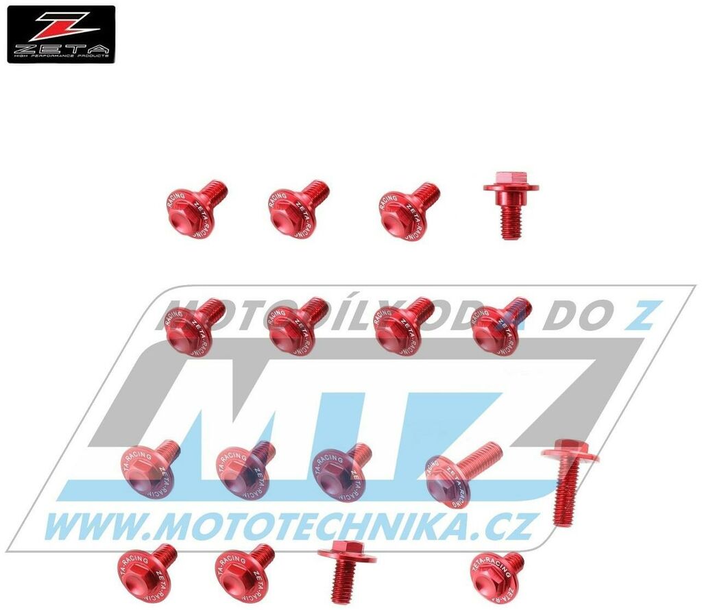 Obrázek produktu Sada šroubů na plasty - ZETA ZE88-5242 - Kawasaki KXF250 / 05-16 + KXF450 / 12-15 - červené ZE885242