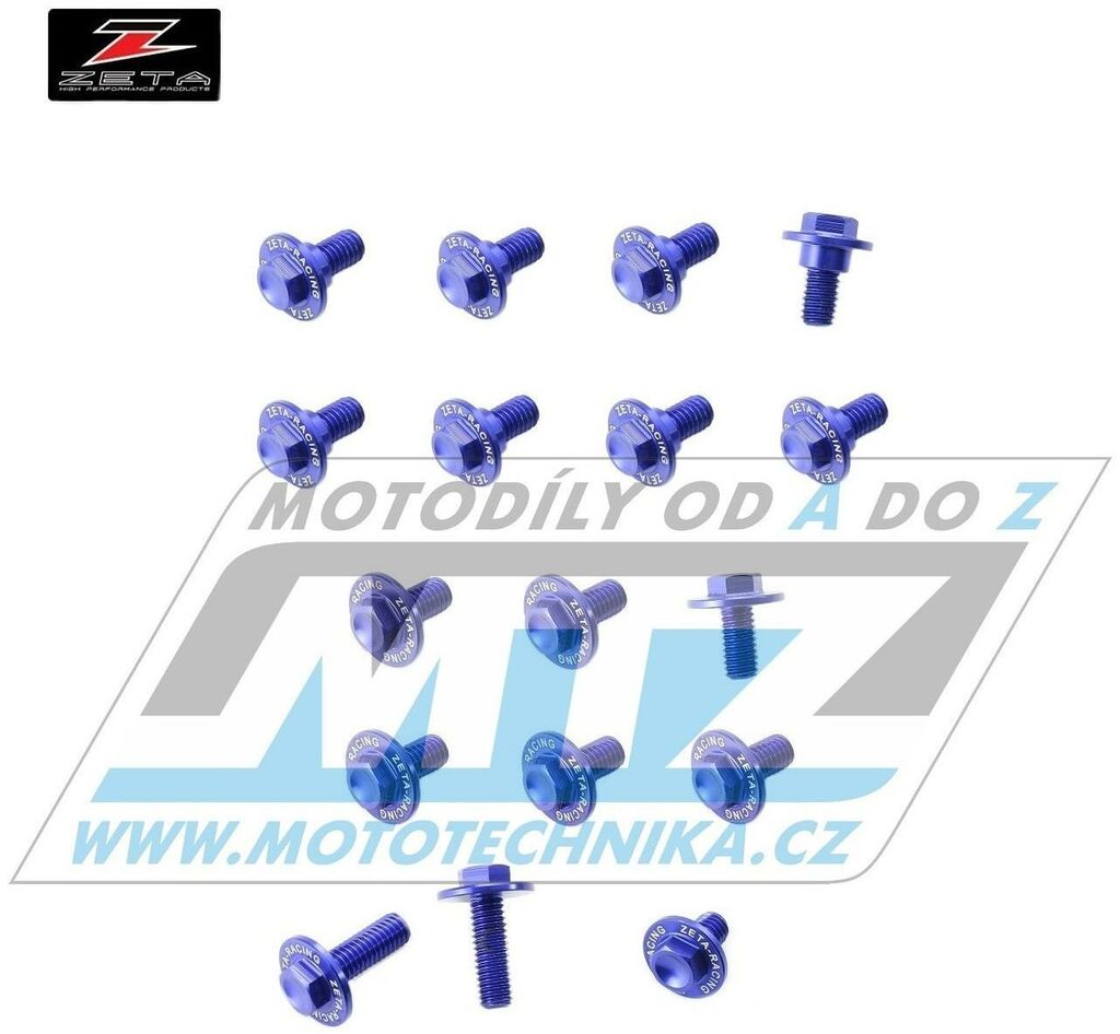Obrázek produktu Sada šroubů na plasty - ZETA ZE88-5246 - Kawasaki KXF250 / 05-16 + KXF450 / 12-15 - modré