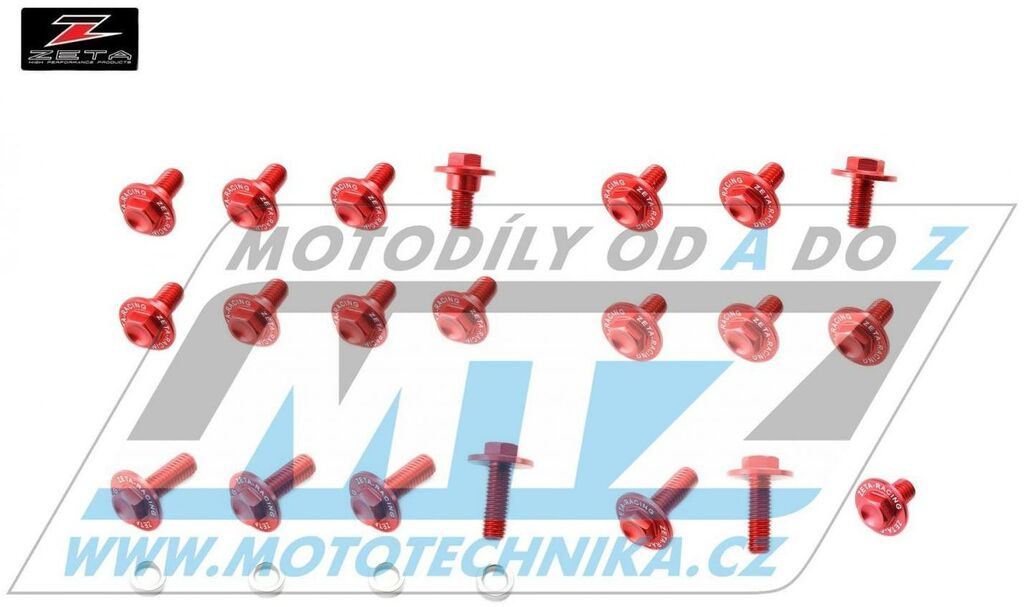 Obrázek produktu Sada šroubů na plasty - ZETA ZE88-5262 - Kawasaki KXF250 / 17-20 - červené