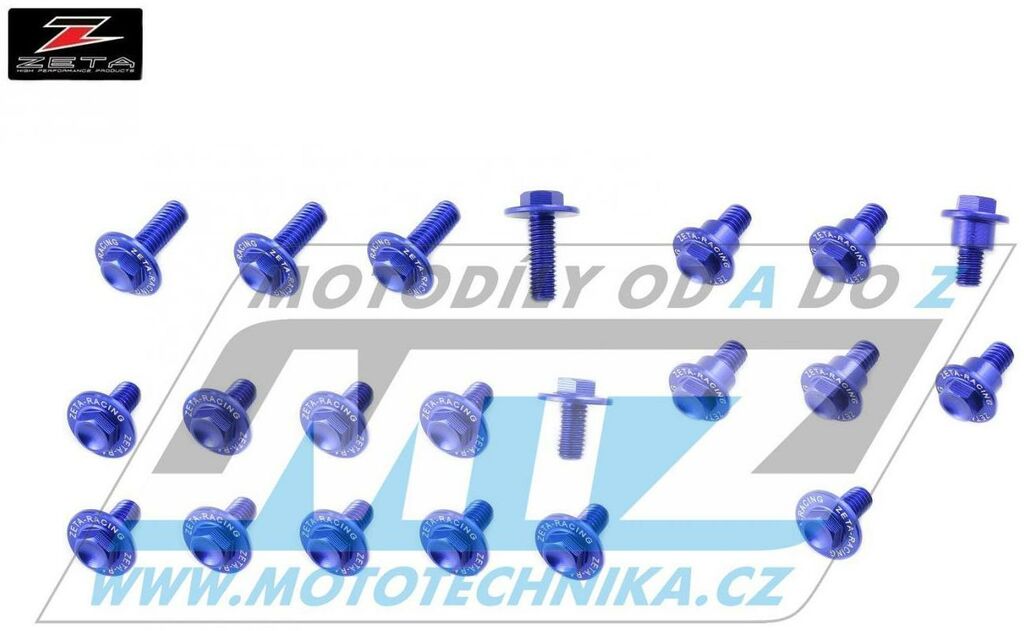 Obrázek produktu Sada šroubů na plasty - ZETA ZE88-5676 - Yamaha YZF450 / 18-22 + YZF250 / 19-22 + YZF250X+YZF450X - modré ZE885676