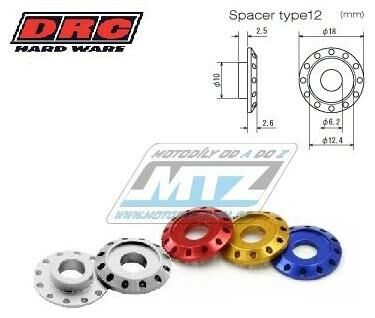 Obrázek produktu Podložka Alu ¤6 - DRC Aluminum Spacer Type12 (M6 18mm) - DRC D58-57-434 - zlatá DF5857434