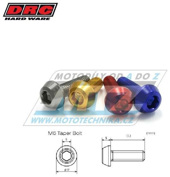 Obrázek produktu Šroub Alu TAPER - DRC M6 Aluminum Taper Bolt - DRC D58-52-616 - M6x16mm - modrý DF5852616