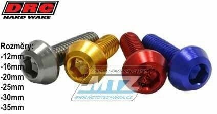 Obrázek produktu Šroub Alu TAPER - DRC M6 Aluminum Taper Bolt - DRC D58-52-735 - M6x35mm - červený DF5852735