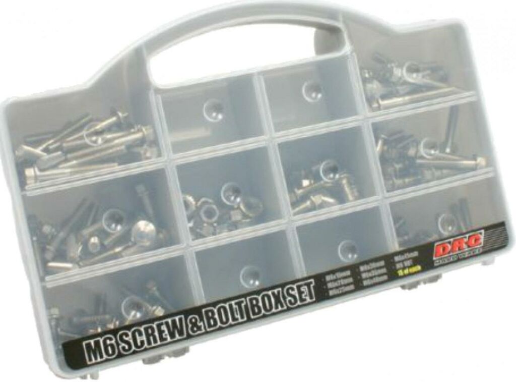 Obrázek produktu Sada šrouby a matice nerez - DRC Stainless M6 Bolt/Nut Box Set Stainless Flange - DRC D58-35-001 DF5835001