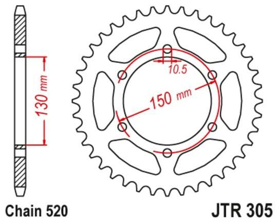 Obrázek produktu JT SPROCKETS Ocelové standardní zadní kolo 305 - 520