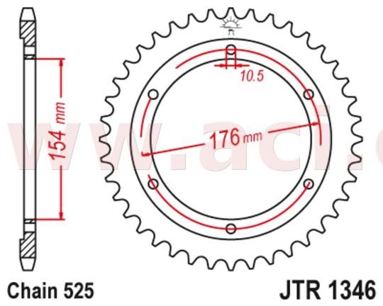 Obrázek produktu JT SPROCKETS Ocelové standardní zadní kolo 1346 - 525