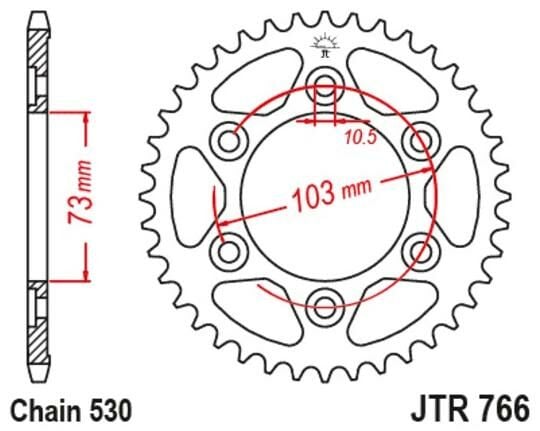 Obrázek produktu JT SPROCKETS Ocelové standardní zadní kolo 766 - 530