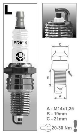 Obrázek produktu zapalovací svíčka LR12YC řada Super, BRISK - Česká Republika