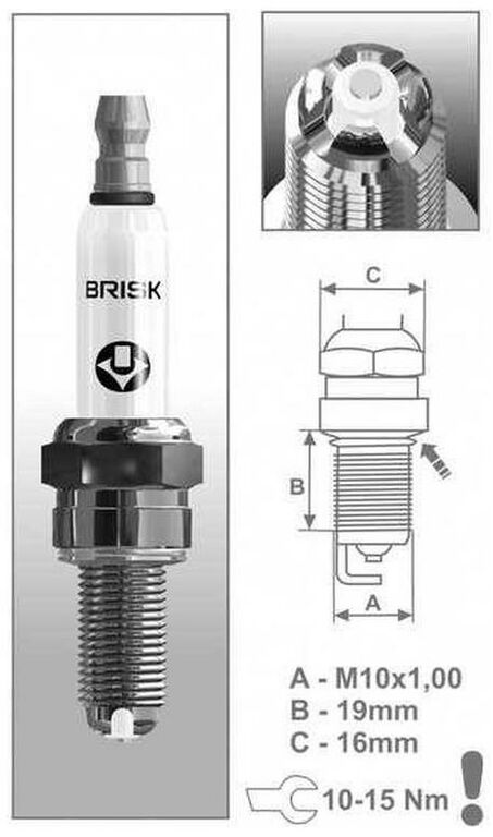 Obrázek produktu zapalovací svíčka AOR12LGS řada PREMIUM LGS RACING, BRISK - Česká Republika