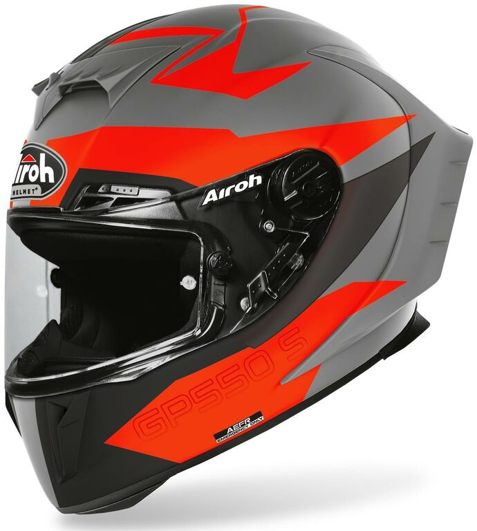 Obrázek produktu přilba GP 550S VECTOR, AIROH (černá/oranžová/stříbrná-matná) 2021 GP55VEK16