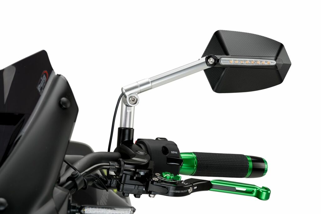 Obrázek produktu Zpětné zrcátko PUIG GTI 016DN eloxovaný hliník / černá levý 016DN