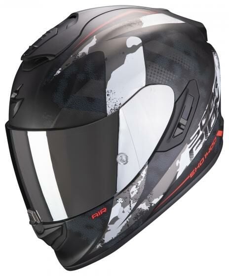 Obrázek produktu Moto přilba SCORPION EXO-1400 AIR SYLEX matná černo/stříbrno/červená MCF_13499