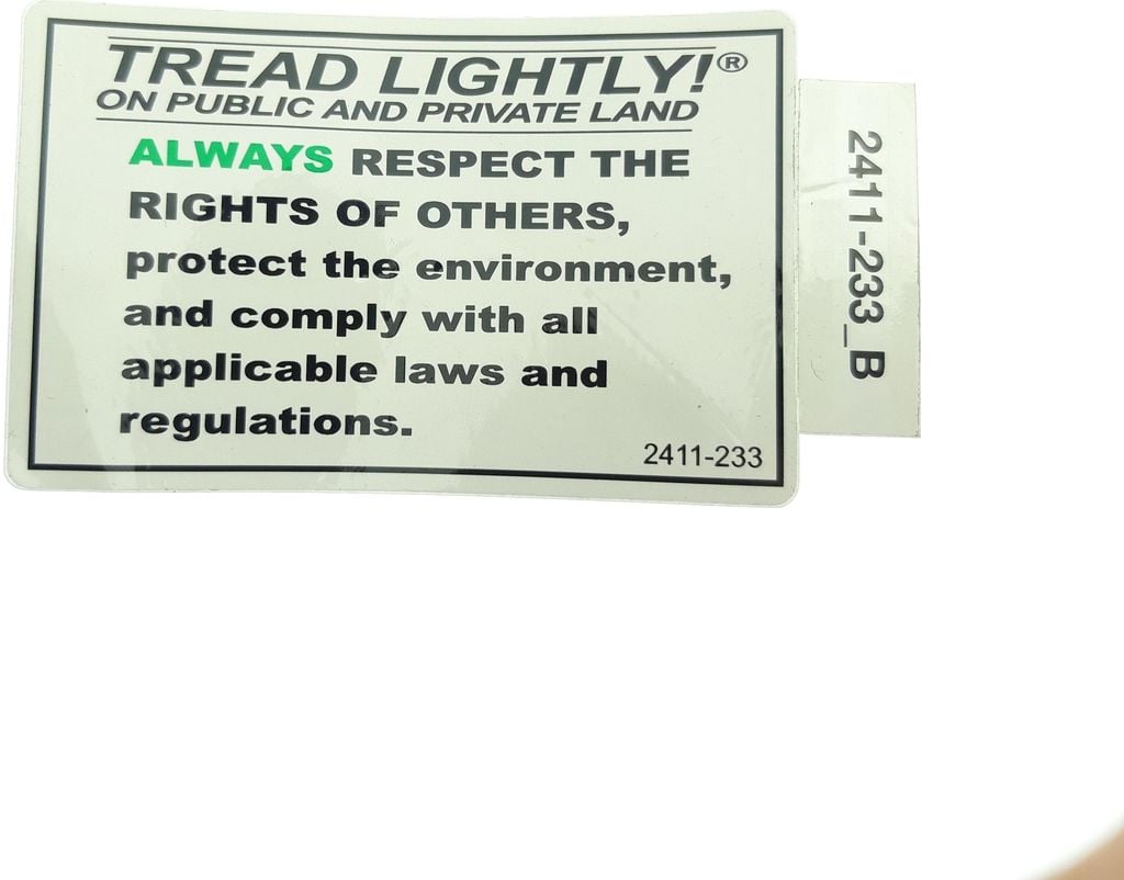 Obrázek produktu DECAL, "TREAD LIGHTLY" (HDX) 2411-233