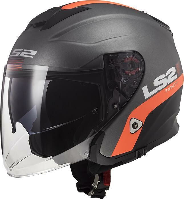 Obrázek produktu LS2 OF521 INFINITY SMART MATT TITANIUM ORANGE (305212107) 305212107