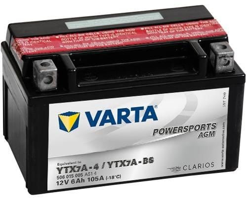 Obrázek produktu Varta 12V/6Ah - moto LF (YTX7A-4/YTX7A-BS) V506015005A514