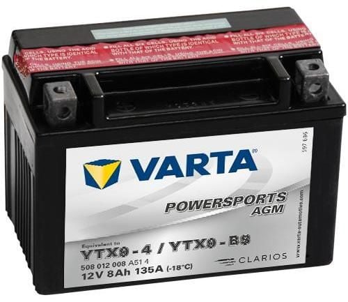 Obrázek produktu Varta 12V/8Ah moto LF (YTX9-4/YTX9-BS) Linhai M150, 200 V508012008A514