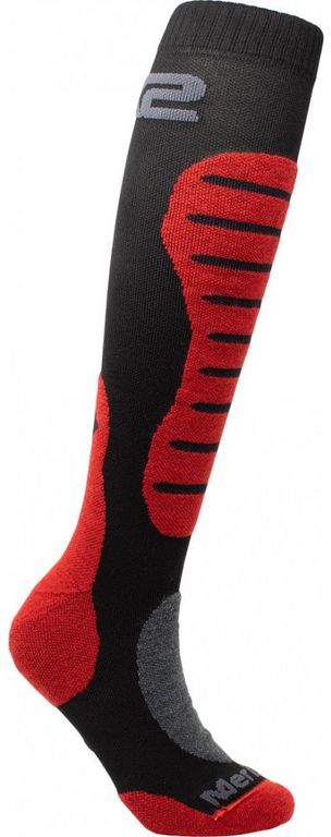 Obrázek produktu SIXS MOT2 Merinos podkolenky černá/červená MOT2-MER-13